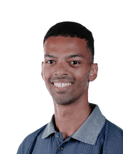 Harrison Abrahams, smiling, in a blue polo shirt.